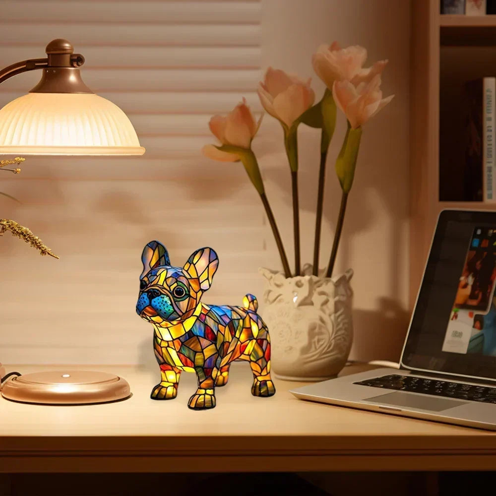 Dog Night Light Sculpture – Handcrafted LED Animal Lamp for Bedside, Nursery & Living Room Decor