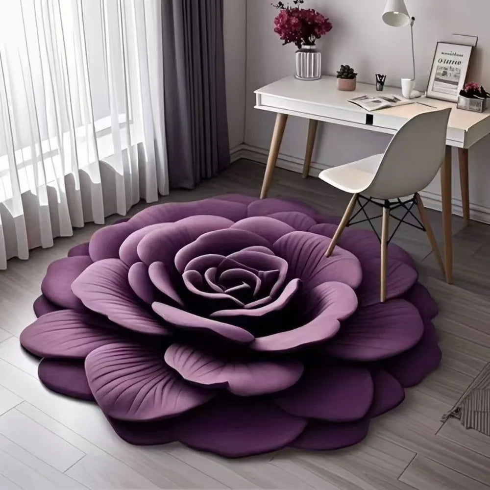 Rose Petal Bath Mat – Soft Microfiber Non-Slip Rug for Bathroom Decor, Machine Washable Floral Design for Shower, Bedroom, Entryway | Thomler