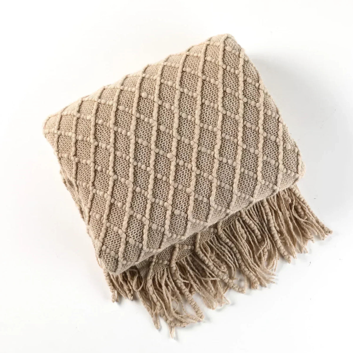 Chunky Knit Throw Blanket – Cozy Acrylic Sofa & Bed Cover for Living Room & Bedroom