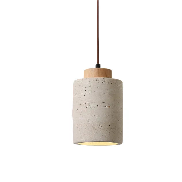 Natural Stone Hanging Lamp 6.5 Inch Travertine Shade Soft Warm Glow Overhead Fixture Bedroom Bedside Accent Nordic Minimalist Design | Thomler