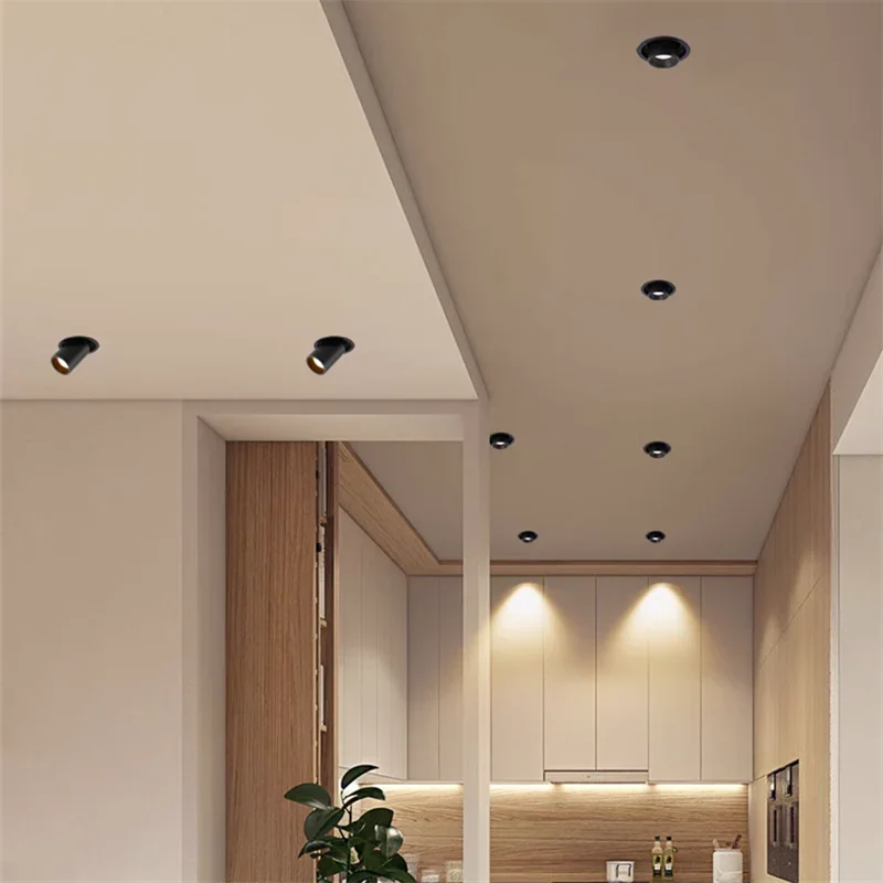 Flush Mount LED Downlight Cast Aluminum Dimmable Recessed Ceiling Fixture Adjustable Brightness Low Profile Modern Indoor Lighting for Kitch | Thomler