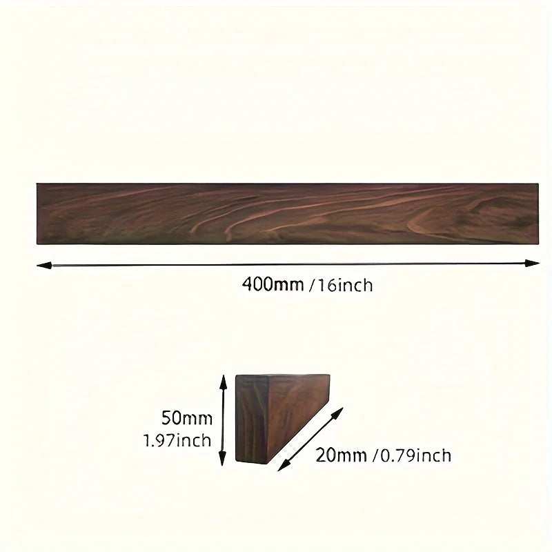 Magnetische messenstrip voor aan de muur van massief walnotenhout, 40 cm, magnetische opbergstrip voor messen, ruimtebesparend rek voor kookgerei en keukenhulpjes | Thomler