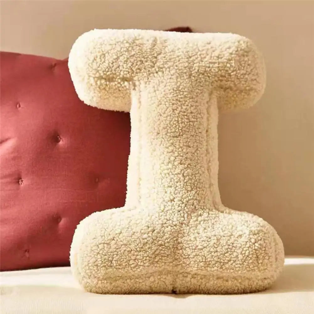 Alphabet Throw Pillow Velvet 15 x 12 Inches Monogram Accent Cushion Personalized Name Letter for Sofa Couch Bedroom Nursery Kids Room Decor | Thomler