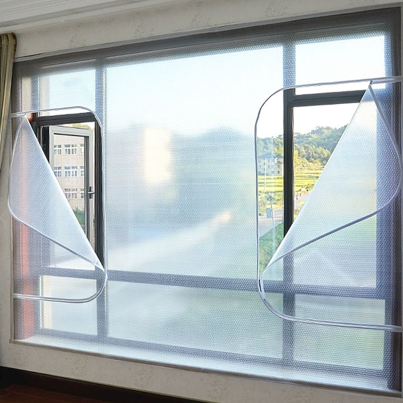 Insulating Window Film Kit – Dual-Layer Thermal Draft Stopper with Adhesive Zipper