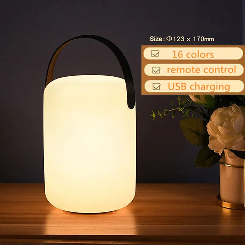 Rechargeable LED Outdoor Lantern with Remote Control, 8 Color Modes & Dimmable Light for Patio, Garden, Deck | Thomler