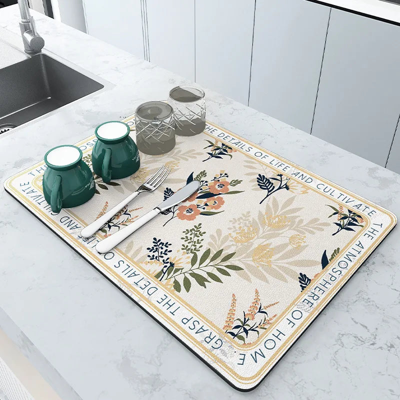 Sink Area Floor Runner 20×24 inch Green Microfiber Ultra-Absorbent Quick-Dry Anti-Slip Backing Machine Washable for Kitchen Dishwasher Cookt | Thomler