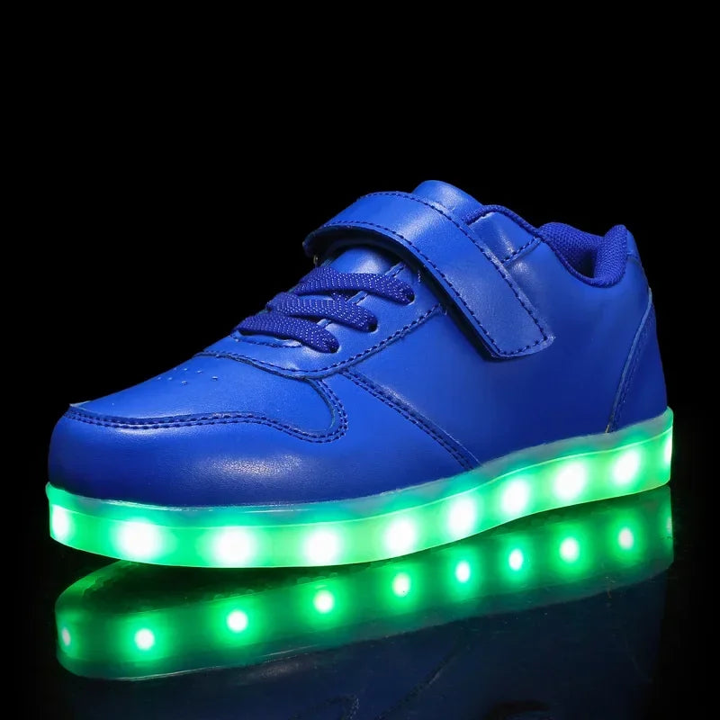 LED-Kindersneaker mit Klettverschluss – Leuchtschuhe für Jungen & Mädchen | Sportschuhe mit Blinklichtern | Thomler