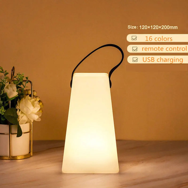 Rechargeable LED Outdoor Lantern with Remote Control, 8 Color Modes & Dimmable Light for Patio, Garden, Deck | Thomler