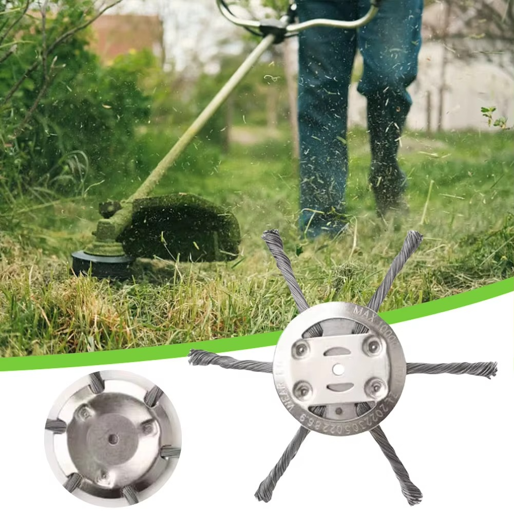Steel Wire Trimmer Head Attachment for Weed Removal, Moss & Debris Clearing – Universal Fit for String Trimmers & Brush Cutters | Thomler
