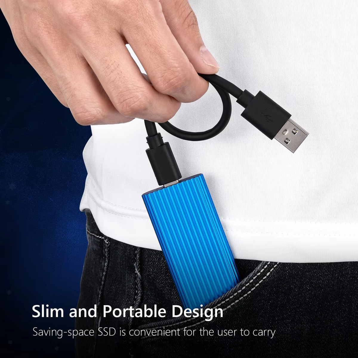 Pocket-formaat Solid State Drive USB 3.1 voor Mac & PC | Draagbare snelle externe harde schijf voor gegevensopslag en back-up | Compacte SSD voor gaming L