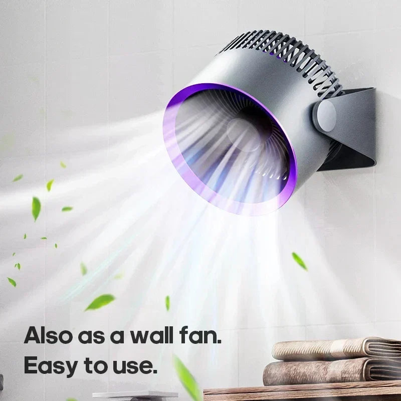 USB-C Rechargeable Desktop Fan with 180° Tilt Head for Bedroom Office Bathroom Quiet Cordless Portable Air Circulator Wall Mount