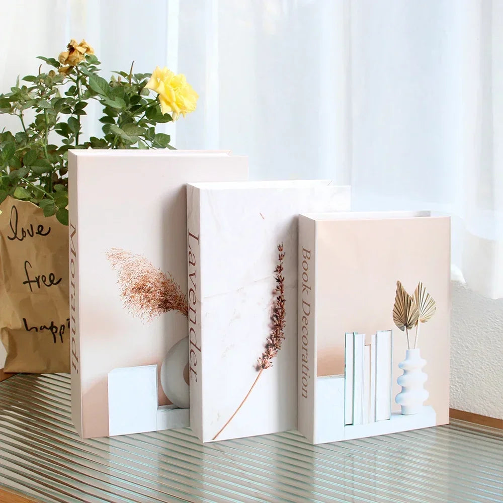 Hollow Cardboard Book Stack 3-Piece Display Set for Shelf Styling Coffee Table Accent Modern Home Interior Staging Props | Thomler