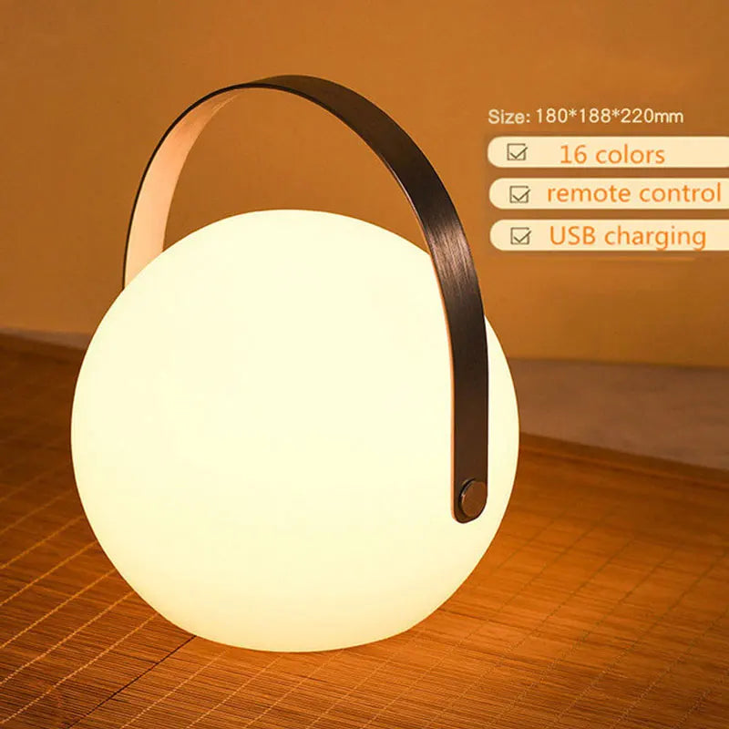 Rechargeable LED Outdoor Lantern with Remote Control, 8 Color Modes & Dimmable Light for Patio, Garden, Deck | Thomler