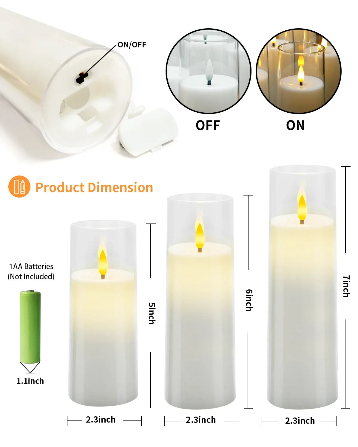 Battery-Operated LED Pillar Candles with Remote Control and Timer - 9-Piece Decorative Light Set for Living Room, Bedroom, and Dining Table | Thomler