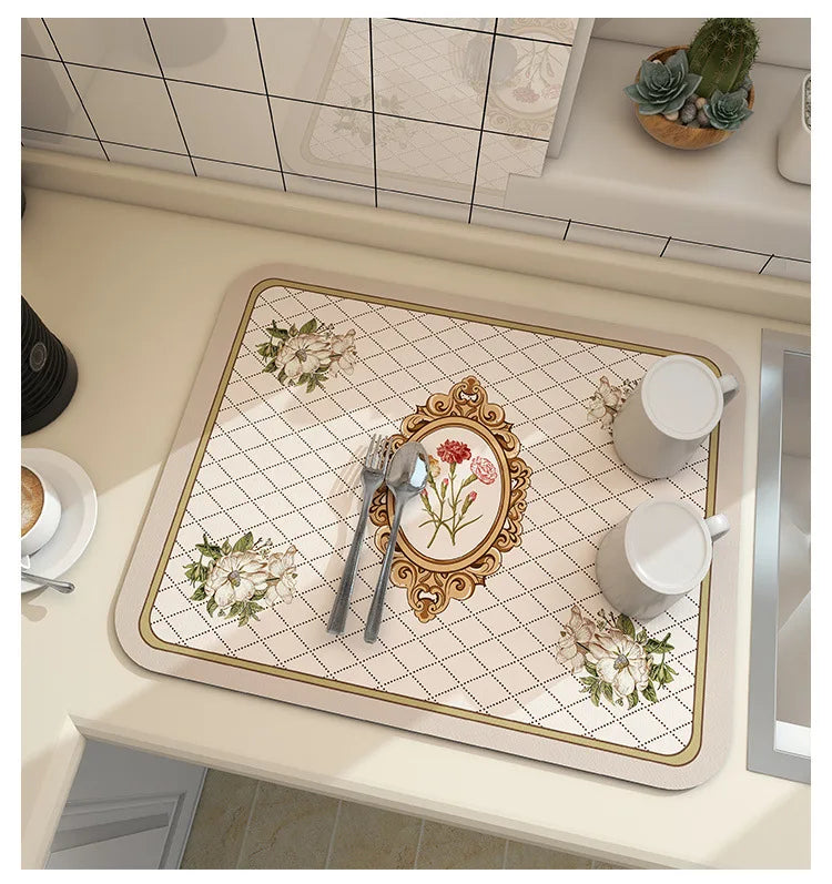 Sink Area Floor Runner 20×24 inch Green Microfiber Ultra-Absorbent Quick-Dry Anti-Slip Backing Machine Washable for Kitchen Dishwasher Cookt | Thomler