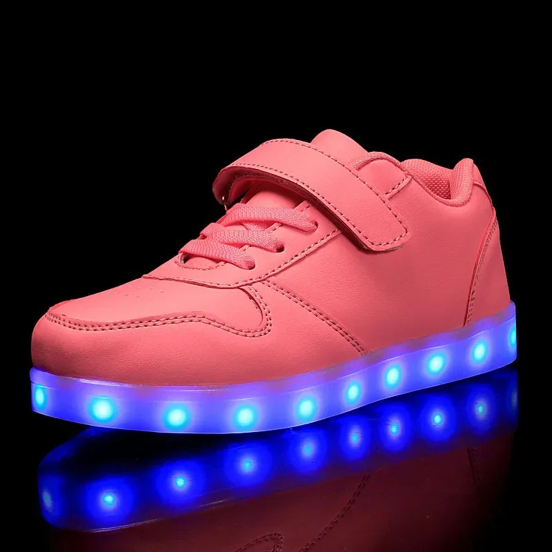 LED-Kindersneaker mit Klettverschluss – Leuchtschuhe für Jungen & Mädchen | Sportschuhe mit Blinklichtern | Thomler