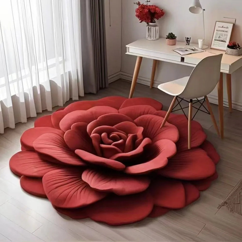 Rose Petal Bath Mat – Soft Microfiber Non-Slip Rug for Bathroom Decor, Machine Washable Floral Design for Shower, Bedroom, Entryway | Thomler