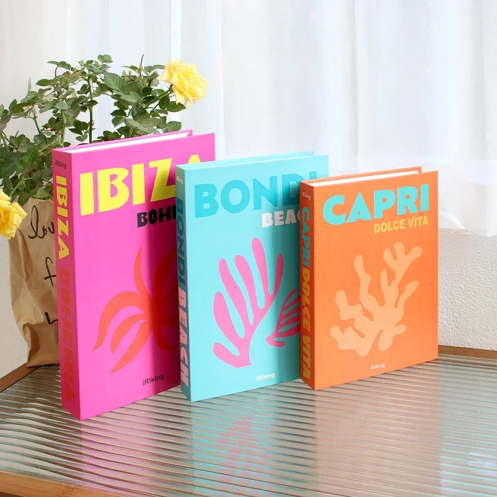 Hollow Cardboard Book Stack 3-Piece Display Set for Shelf Styling Coffee Table Accent Modern Home Interior Staging Props | Thomler