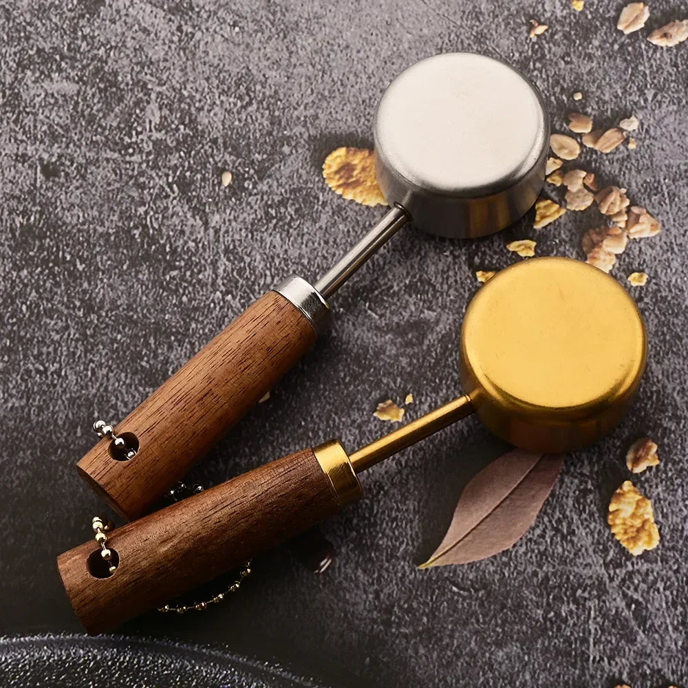 8-Piece Nesting Kitchen Measuring Spoons with Wood Handles Stainless Steel Cooking Baking Tools Set | Thomler