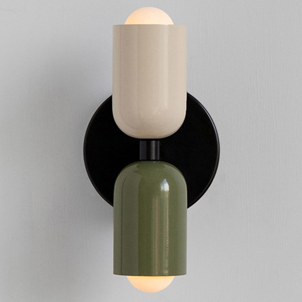 Glass Sconce Dual-Direction Fixture Green 4.7 in Contemporary Bedside Hallway Uplighter Downlighter for Home Apartment Lounge Passage Ambien