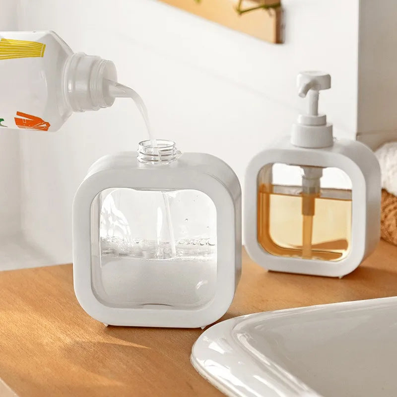 Countertop Liquid Soap Pump Dispenser with Press Mechanism for Bathroom Vanity, Kitchen Sink & Shower | Modern Minimalist Scandinavian Desig | Thomler
