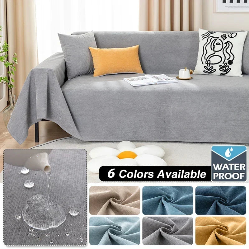 Funda elástica resistente al agua para sofá con borlas: manta multiusos para sofá y cama
