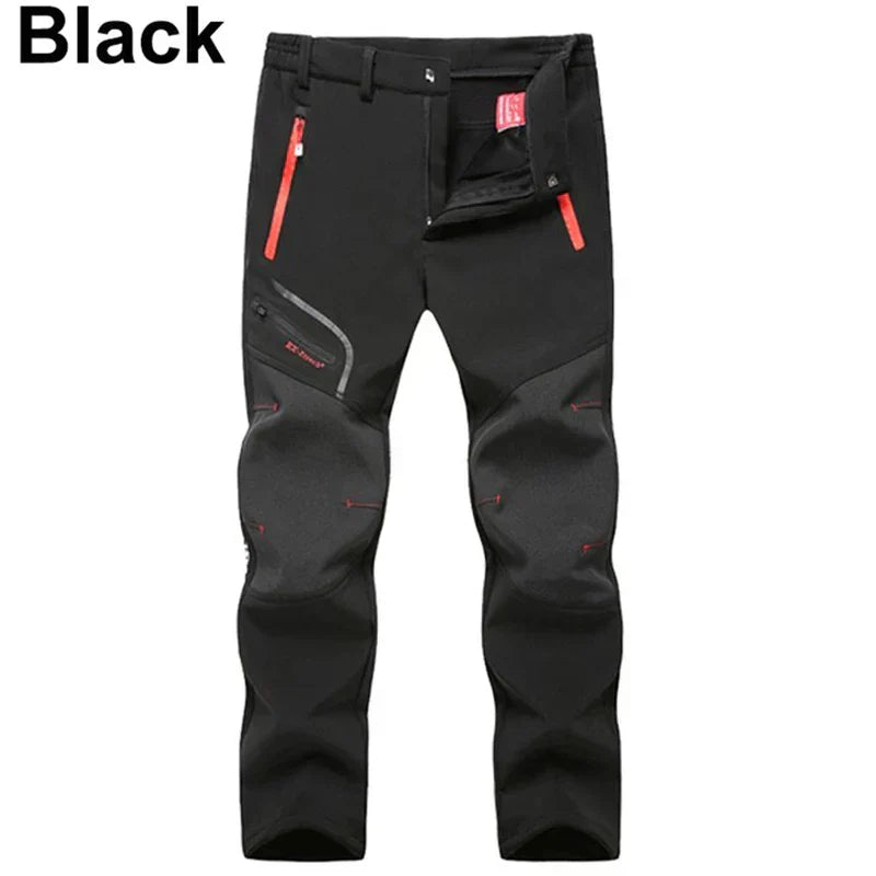 Pantalones de senderismo aislantes para hombre, resistentes a la intemperie, forrados de forro polar, pantalones para actividades al aire libre, equipo para clima frío para acampar, esquiar y pescar | Thomler