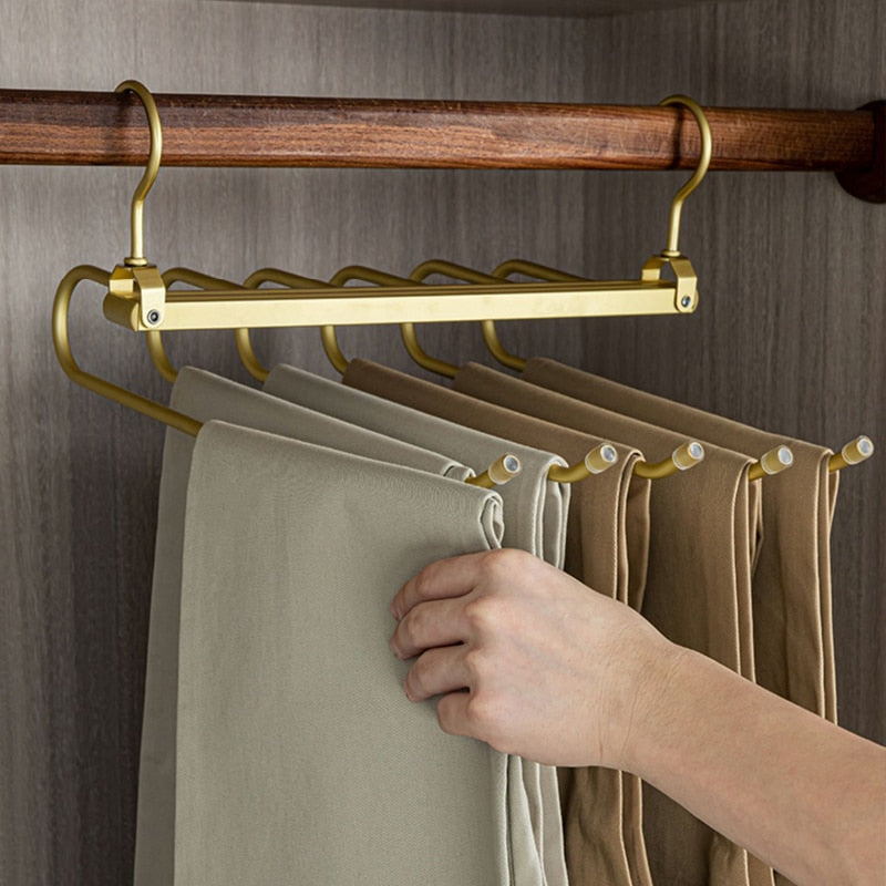 Multi-Tier Closet Hanger for Pants Storage 6-Level Rotating Hook Space Organizer for Jeans Slacks Scarves 14 in Wide Lightweight Aluminum Ra | Thomler