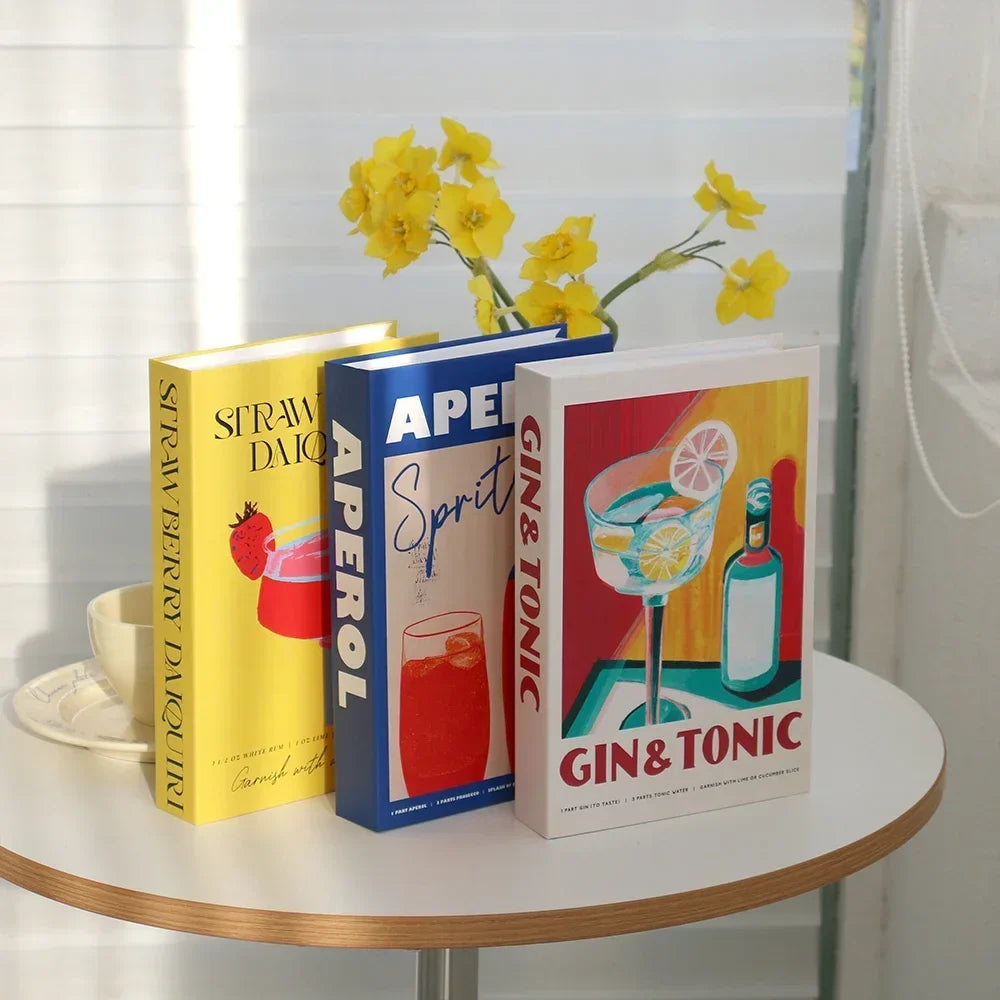 Hollow Cardboard Book Stack 3-Piece Display Set for Shelf Styling Coffee Table Accent Modern Home Interior Staging Props | Thomler