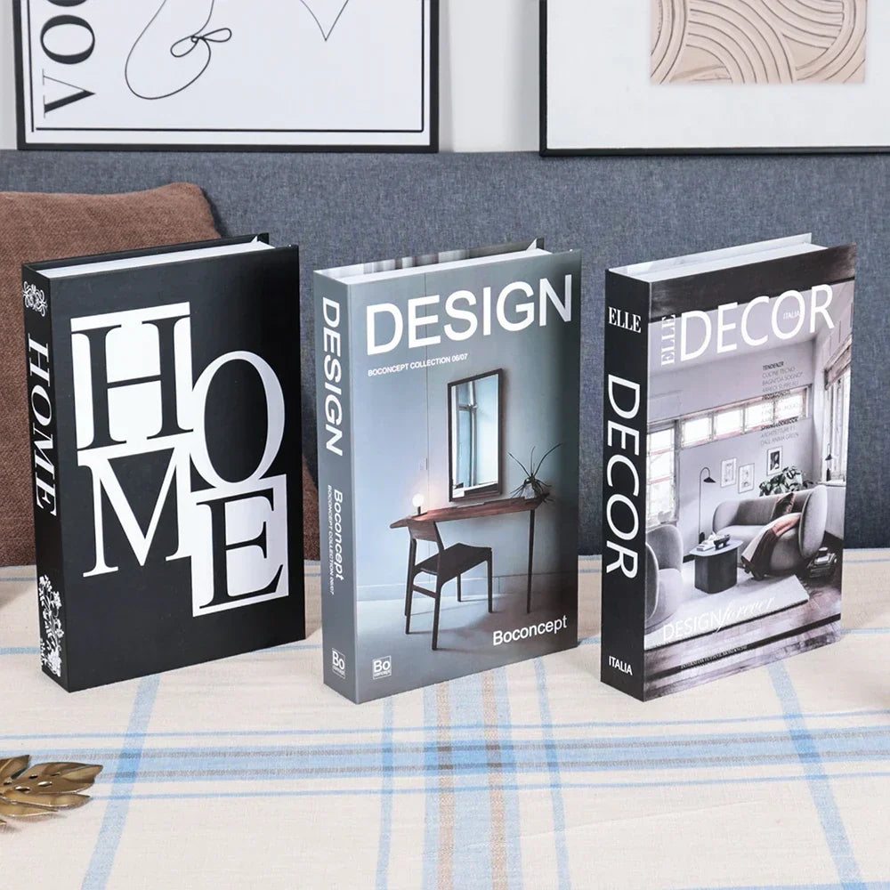 Hollow Cardboard Book Stack 3-Piece Display Set for Shelf Styling Coffee Table Accent Modern Home Interior Staging Props | Thomler