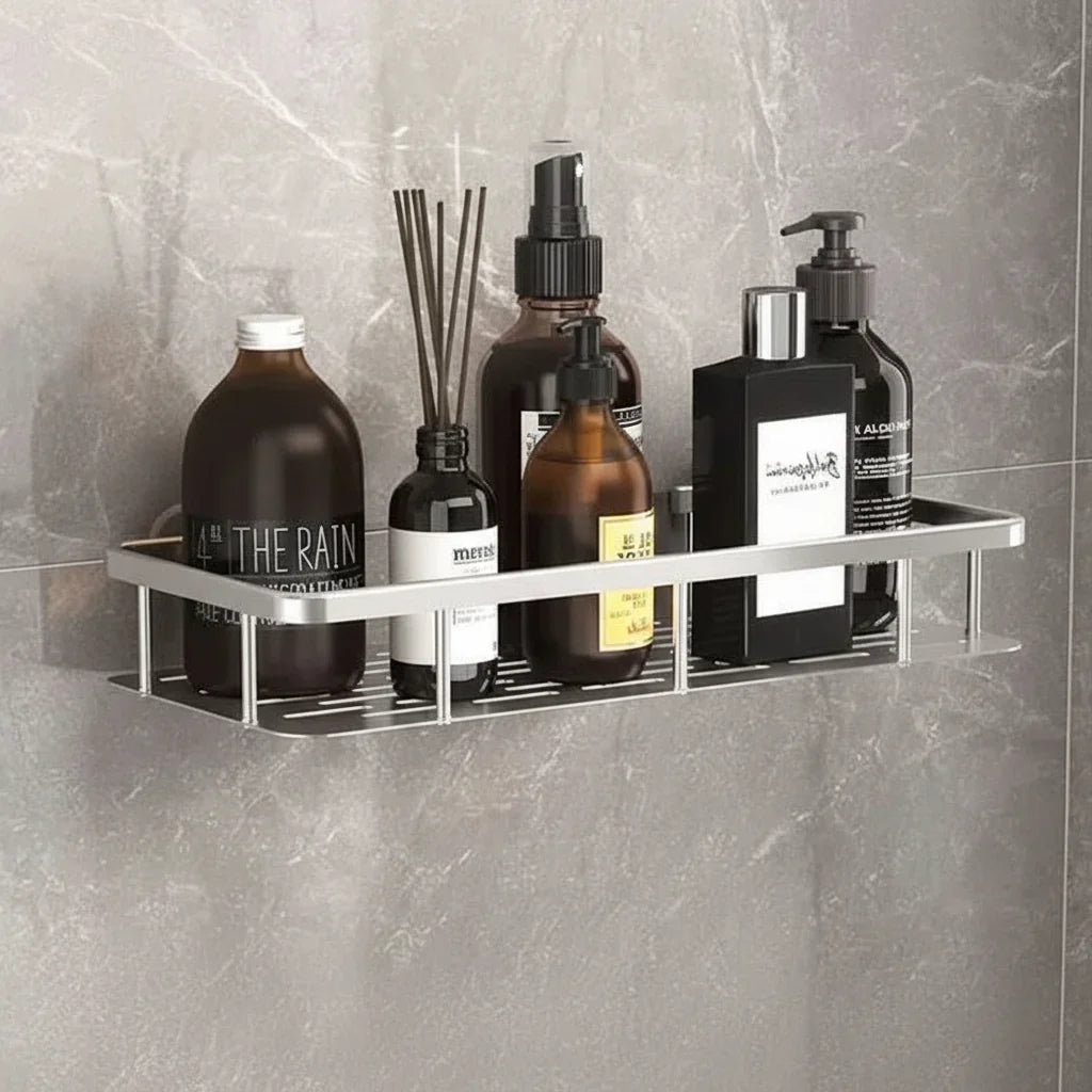Wall-Mounted Corner Organizer Rack ABS Adhesive No-Drill Bathroom Caddy Triangle Rectangle Shape Holds Shampoo Soap Toiletries for Small Spa | Thomler