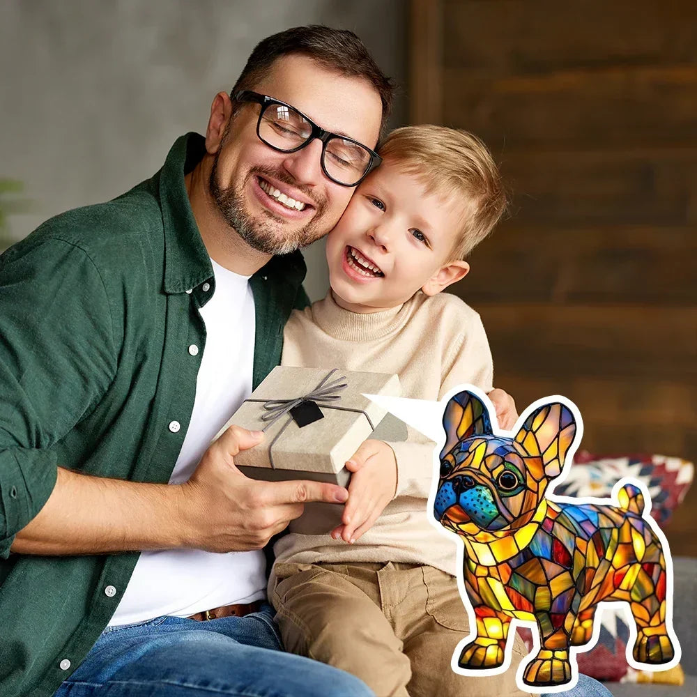 Dog Night Light Sculpture – Handcrafted LED Animal Lamp for Bedside, Nursery & Living Room Decor