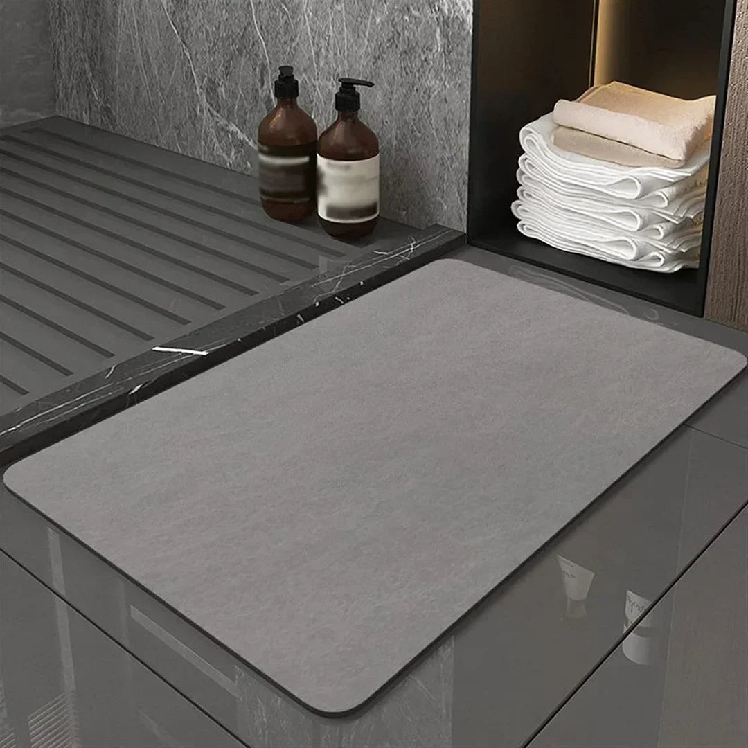 Stenen badmat sneldrogend 40x60 cm antislip rubberen onderkant deurmat beige grijs marineblauw voor douche vloer badkamer keuken deur balkon water | Thomler