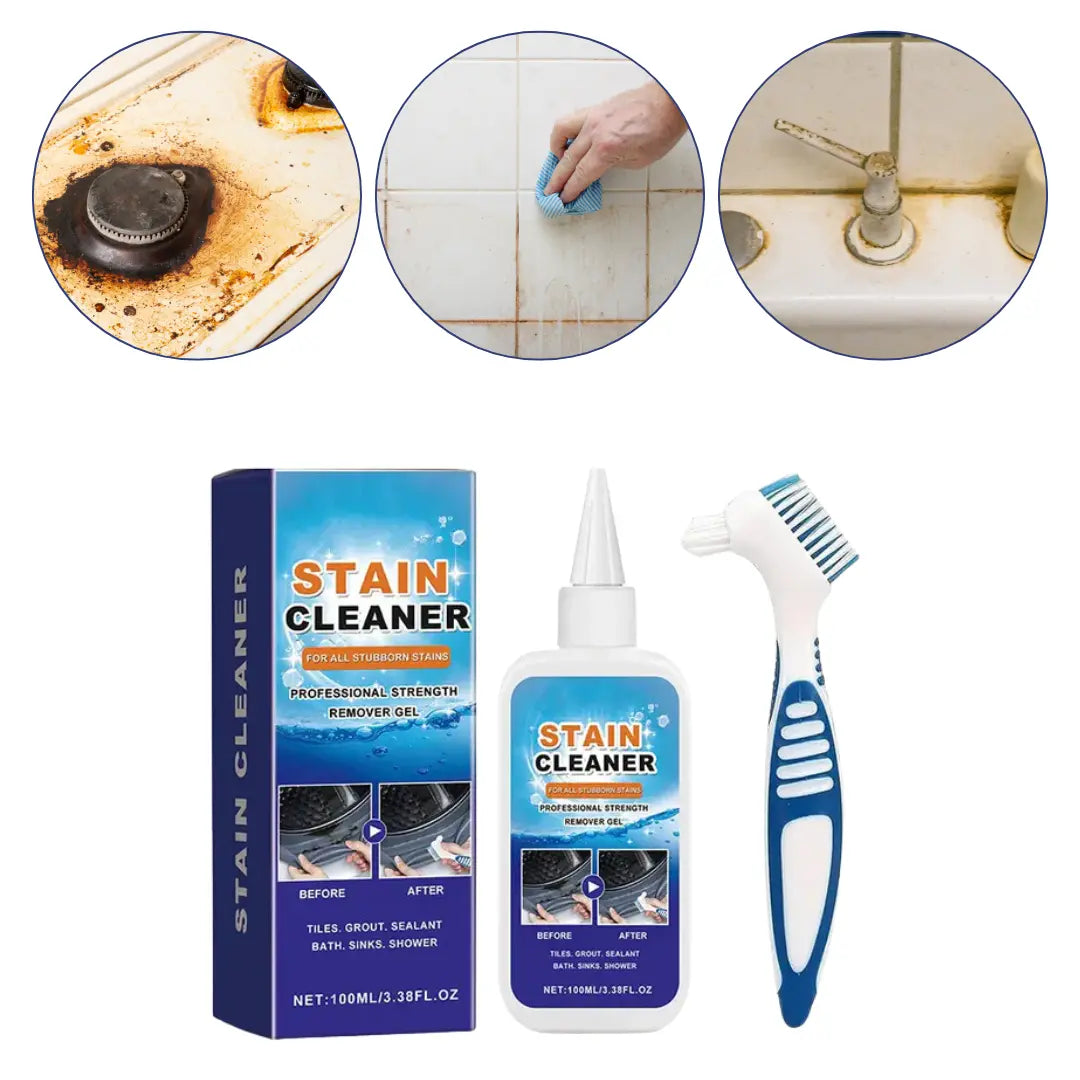 Heavy-Duty Gel Cleaner for Grout and Caulk with Applicator Brush 3.4 fl oz for Showers Kitchens Tiled Surfaces | Thomler