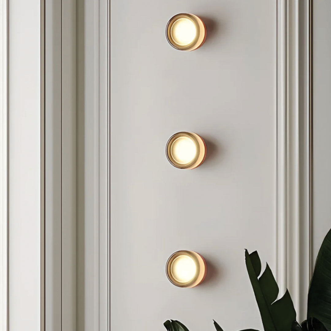 Compact LED Accent Sconce 5.3 Inch Amber Acrylic Aluminum Fixture for Bedroom Hallway Living Room Dual Wall Ceiling Mount | Thomler