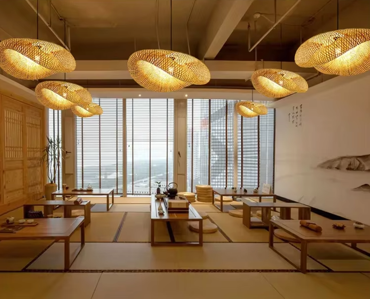Geweven rotan koepelvormige plafondlamp 31,5 inch natuurlijke afwerking sfeerverlichting E27-fitting voor eetkamer keukeneiland woonkamer Scandinavisch | Thomler