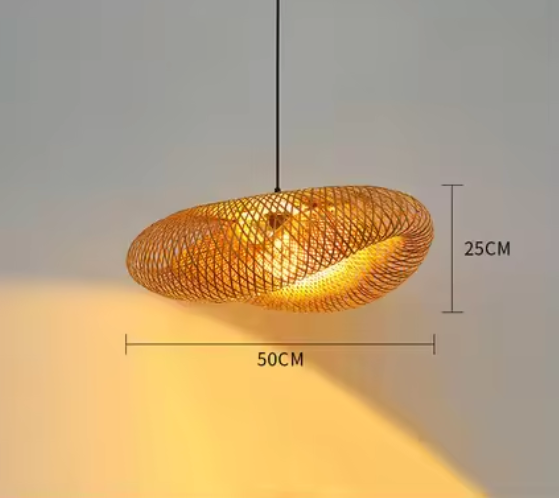 Geweven rotan koepelvormige plafondlamp 31,5 inch natuurlijke afwerking sfeerverlichting E27-fitting voor eetkamer keukeneiland woonkamer Scandinavisch | Thomler