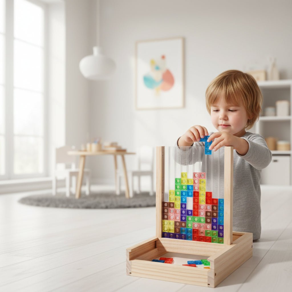 Interlocking Shape Sorter Board Set with Storage Tray for Kids & Adults – Brain Teaser Game for Home & Classroom | Thomler