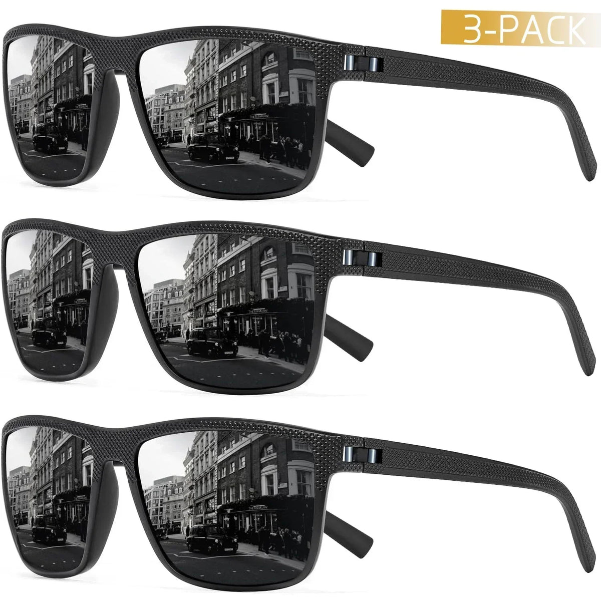 Polarized Sunglasses 3-Piece Set for Men & Women Outdoor Sports Driving UV400 Protection Lightweight Frames | Thomler