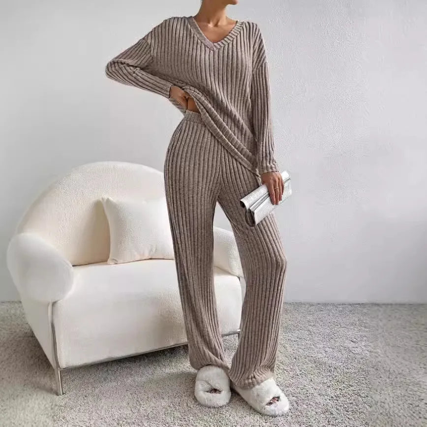 Conjunto de estar de punto acanalado Evangeline