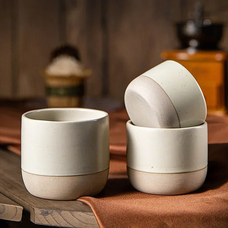 Handcrafted Stoneware Mug 8 fl oz Warm Beige Artisan Cup for Coffee Tea Espresso Daily Use Kitchen Drinkware Rustic Texture Small Batch Pott | Thomler