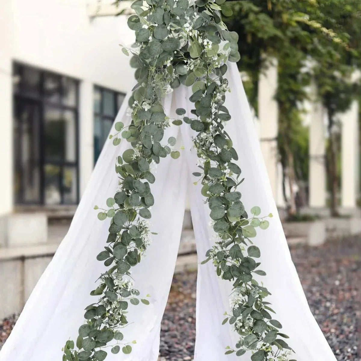 Artificial Eucalyptus Garland 70-Inch Greenery Strand Set of 2 for Mantel Staircase Wedding Party Home Decoration | Thomler