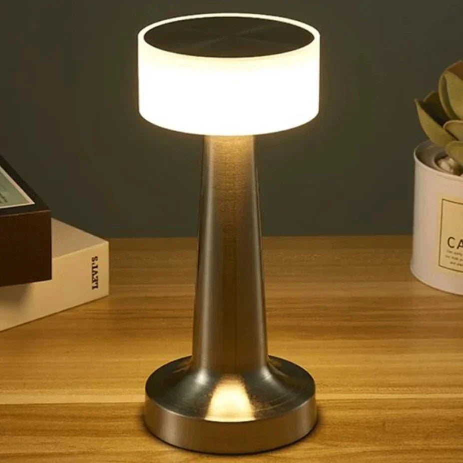 Rechargeable LED Desk Lamp with Touch Control & 3 Light Modes – Cordless Nightstand Light for Bedroom, Office & Living Room – Chrome Finish | Thomler