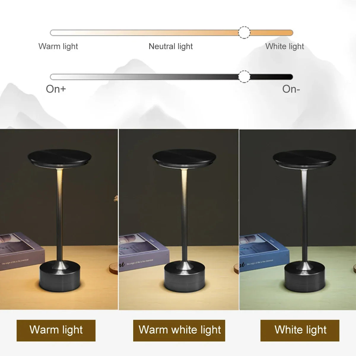 Rechargeable Cordless Table Lamp with Touch Control & 3 Brightness Levels for Bedroom Nightstand Desk Reading Living Room | Thomler