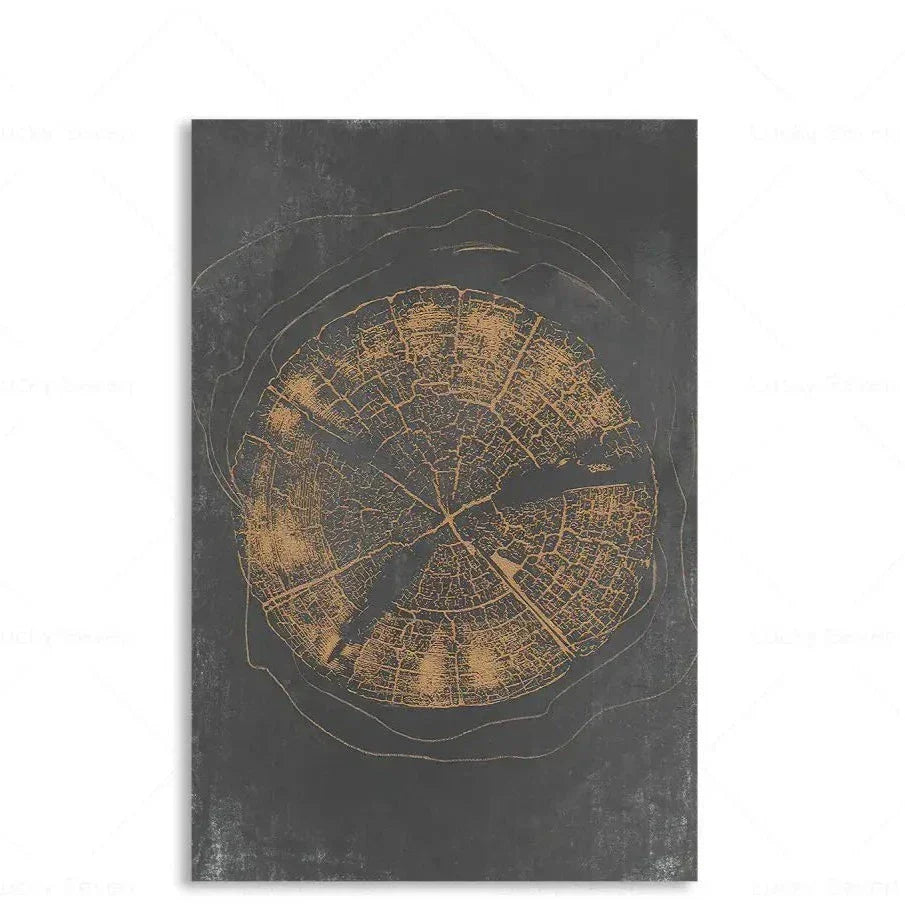Abstract Tree Ring Wall Art Polyester Canvas 24x18 Inch Nature-Inspired Home Decor for Living Room Bedroom Office Rustic Organic Woodland De | Thomler