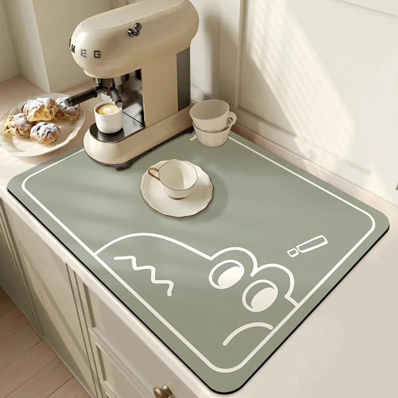 Sink Area Floor Runner 20×24 inch Green Microfiber Ultra-Absorbent Quick-Dry Anti-Slip Backing Machine Washable for Kitchen Dishwasher Cookt | Thomler