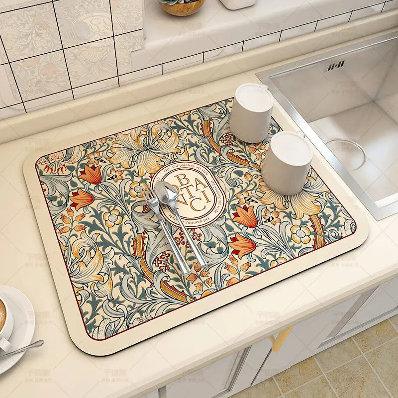 Sink Area Floor Runner 20×24 inch Green Microfiber Ultra-Absorbent Quick-Dry Anti-Slip Backing Machine Washable for Kitchen Dishwasher Cookt | Thomler