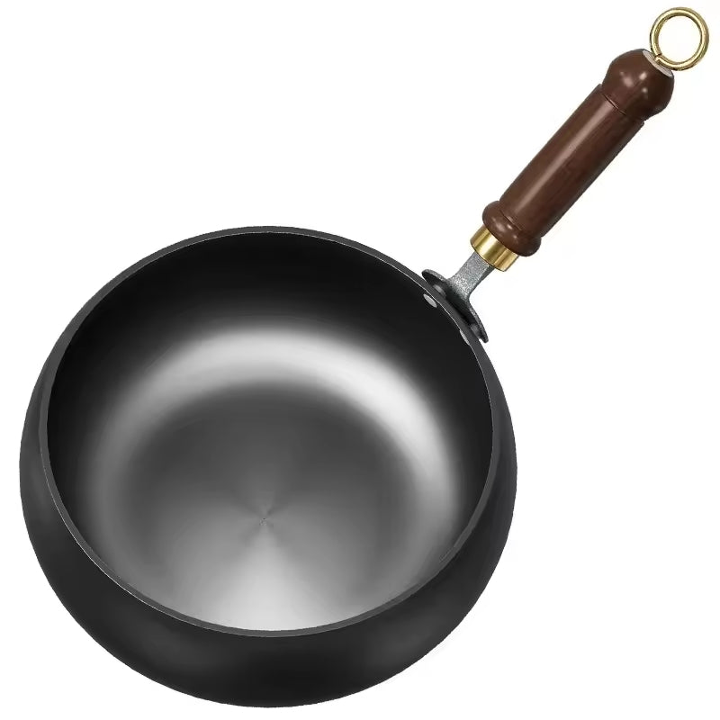 Heavy-Duty Iron Skillet Pan 12 in Diameter for High-Heat Cooking & Searing Asian Dishes on Gas Induction Stovetops | Thomler