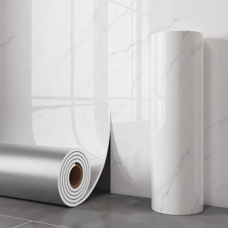 Self-Adhesive Vinyl Film Gray Marble Look Peel and Stick Wallpaper Contact Paper for Kitchen Counter Cabinet Furniture 15.7 in × 118 in | Thomler