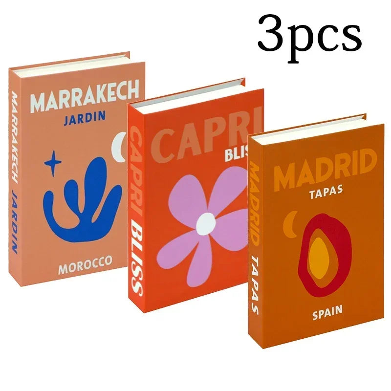 Hollow Cardboard Book Stack 3-Piece Display Set for Shelf Styling Coffee Table Accent Modern Home Interior Staging Props | Thomler